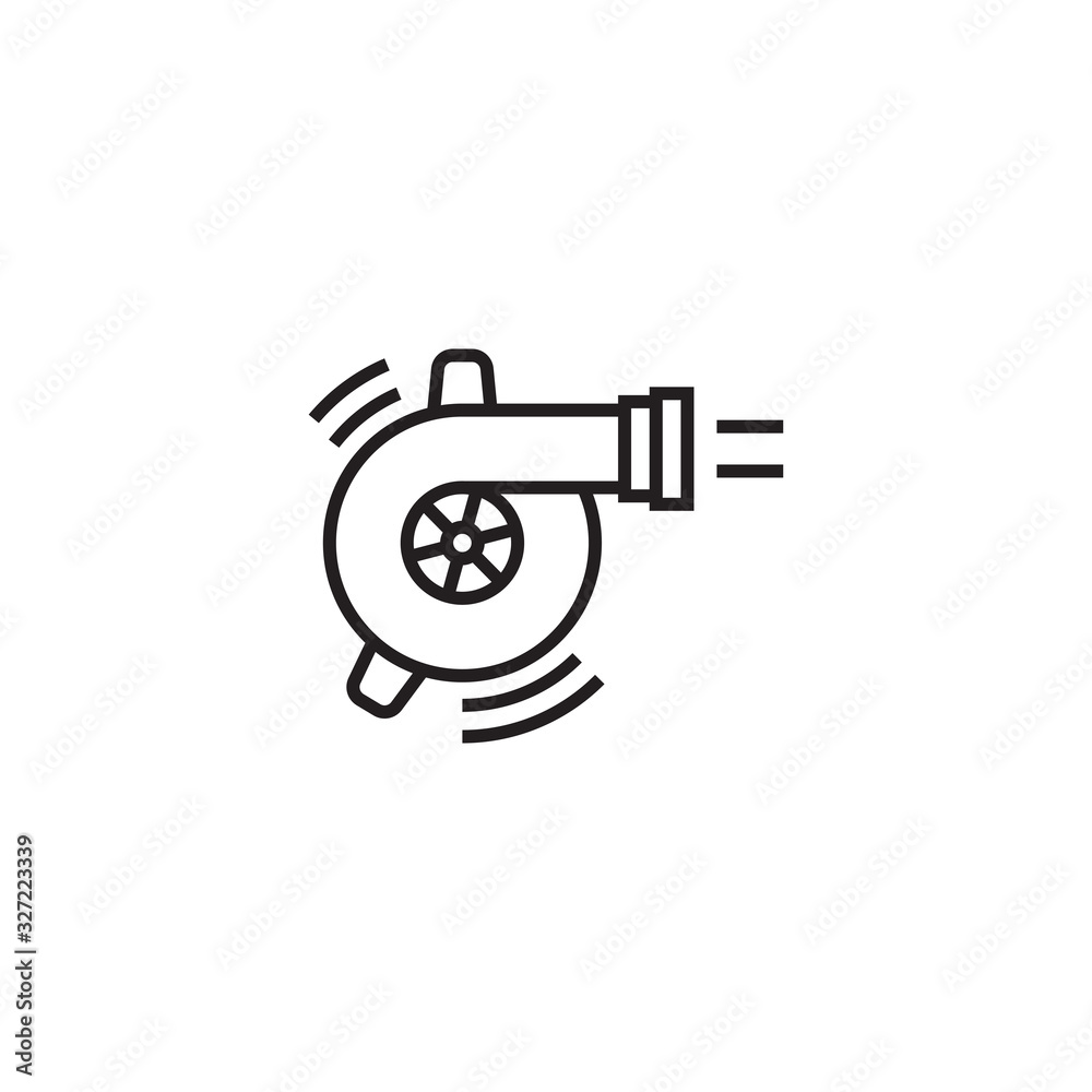 Turbo Motor vector icon. Element of automobile sign on white background. Modern, simple flat vector illustration for web site or mobile app. Trendy Flat style for graphic design,  