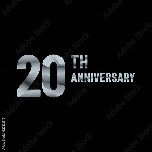 Paper cutting 20 year anniversary  template design vector eps 10