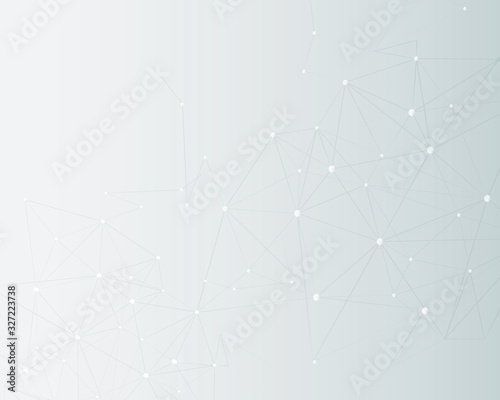 Network abstract connection isolated on gray background. Network technology background with dots and lines for backdrop and ai design. Modern abstract concept.Vector illustration of network technolo