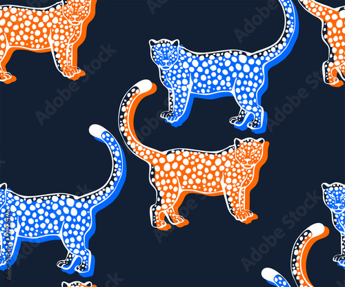 Vector background hand drawn exotic wild animals. Hand drawn ink illustration. Modern ornamental decorative background. Vector pattern. Print for textile, cloth, wallpaper, scrapbooking