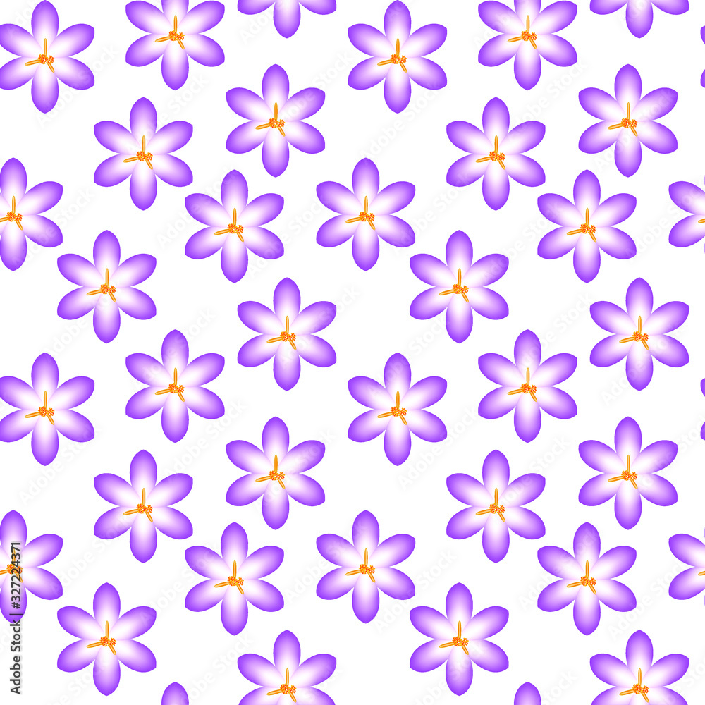 seamless pattern with nice violet flowers with white background	