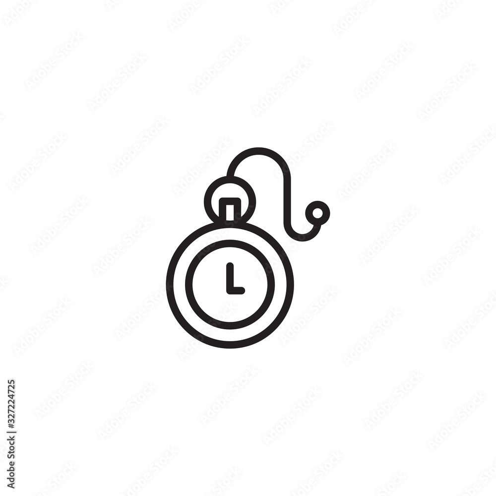 Pocket watch with chain isolated on white background. Modern, simple flat vector illustration for web site or mobile app. Trendy Flat style for graphic design, UI. EPS10. Pocket watch with chain isolated on white background. Modern, simple flat vector illustration for web site or mobile app. Trendy Flat style for graphic design, UI. EPS10.