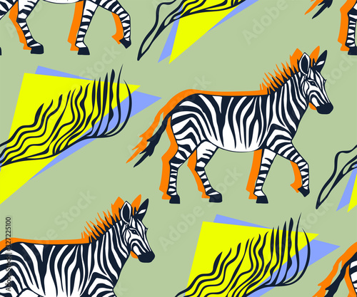 Vector background hand drawn exotic wild animals. Hand drawn ink illustration. Modern ornamental decorative background. Vector pattern. Print for textile  cloth  wallpaper  scrapbooking