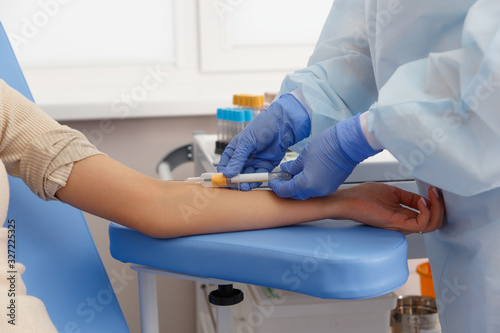 Nurse taking Real Blood samples