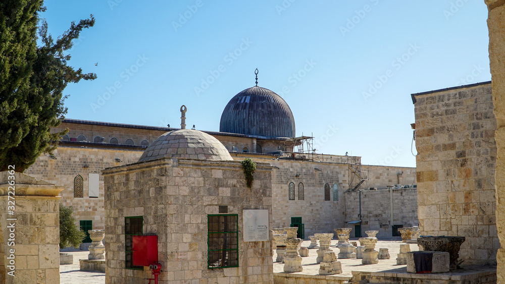 The dome of the Al-Aqsa Mosque on the Temple Mount in Jerusalem.