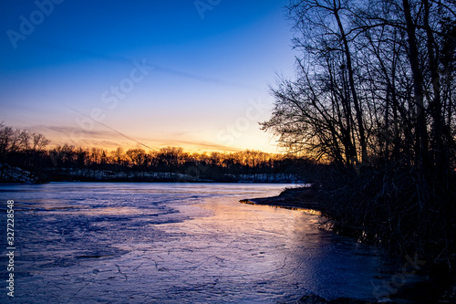 sunset over lake