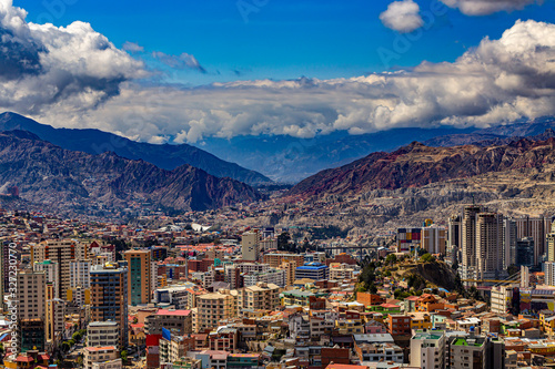 Bolivia. La Paz, national capital of Bolivia. Skyline of the city from 