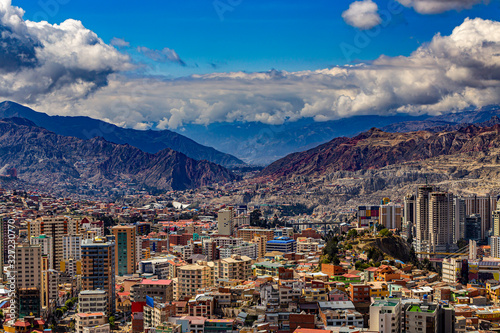 Bolivia. La Paz, national capital of Bolivia. Skyline of the city from "Killi Killi" lookout