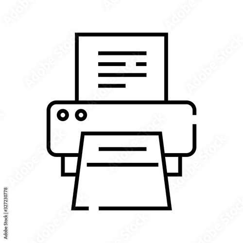 Printer line icon, concept sign, outline vector illustration, linear symbol.