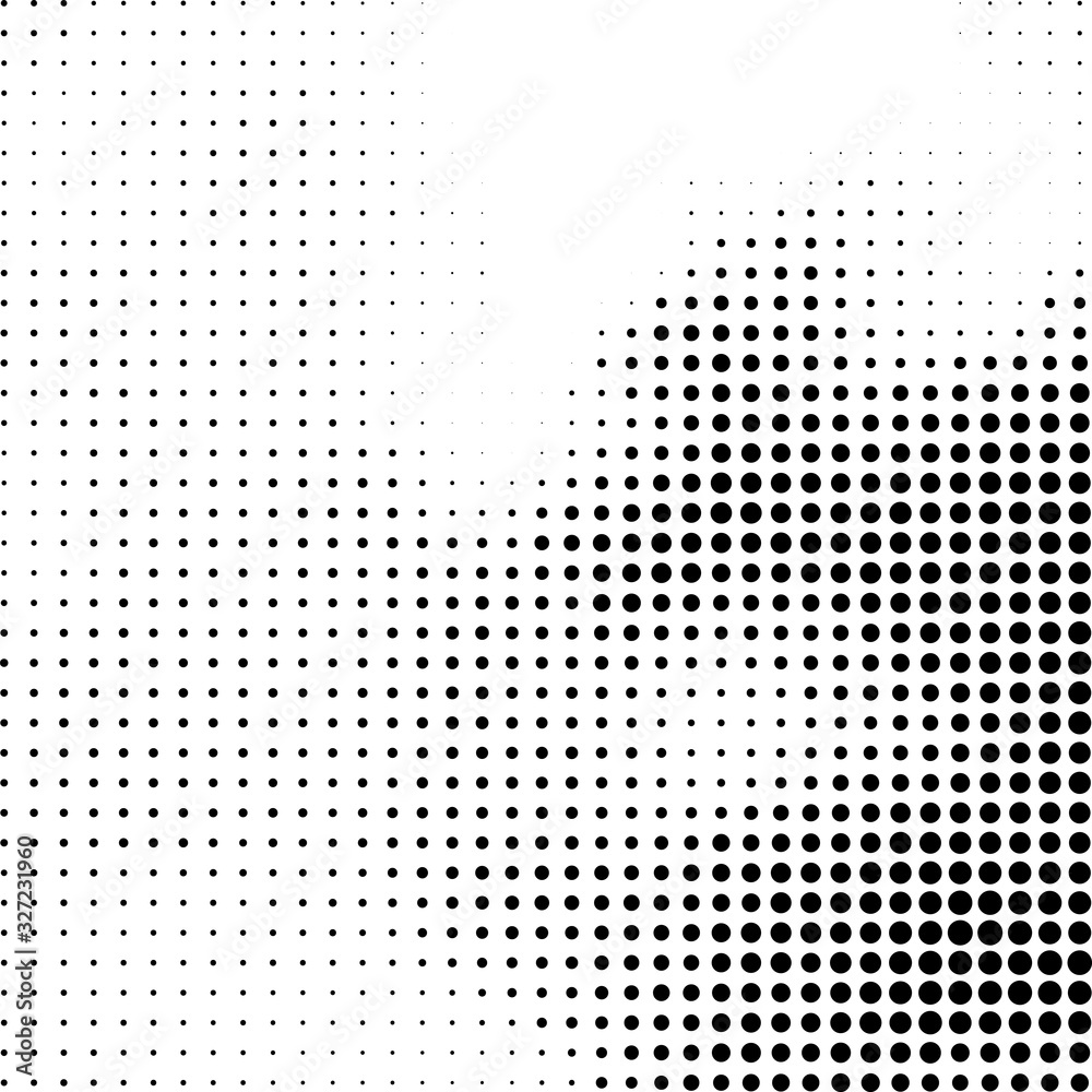 Halftone Pattern. Set of Dots. Dotted Texture on White Background. Overlay Grunge Template. Distress Linear Design. Fade Monochrome Points. Pop Art Backdrop.