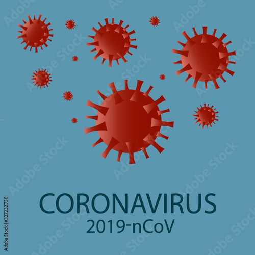 Vector illustration of the coronavirus 2019-nCov.Template with virus graphics and text for banner, poster or other element.
