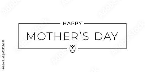 Mothers day sign. Mothers day card on white