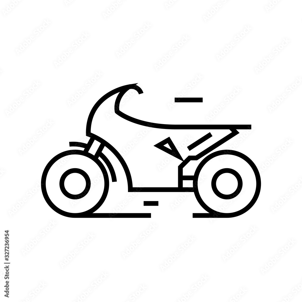 Motobike sport line icon, concept sign, outline vector illustration, linear symbol.