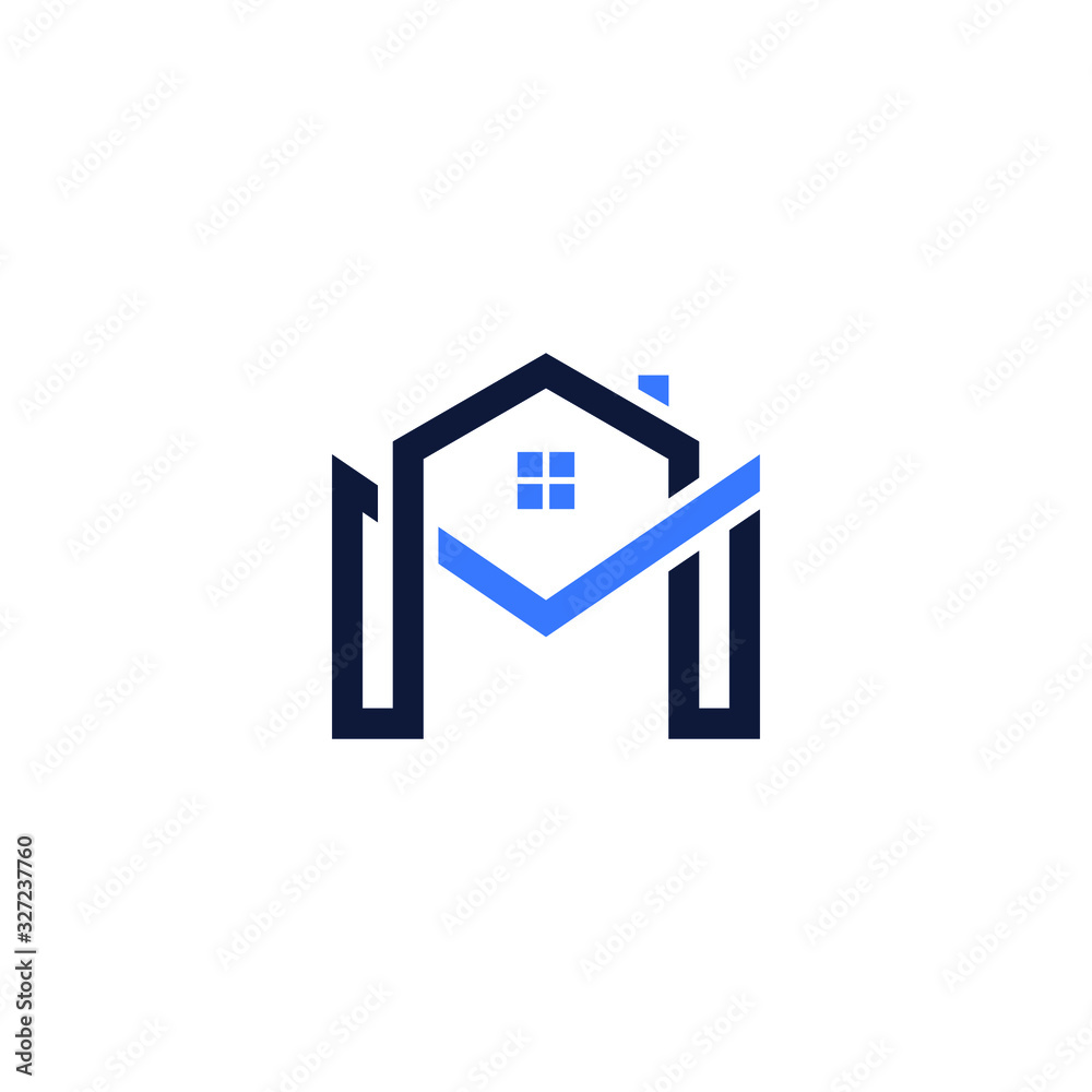 M letter home Logo. minimalist Unique modern geometric creative elegant. Vector icon