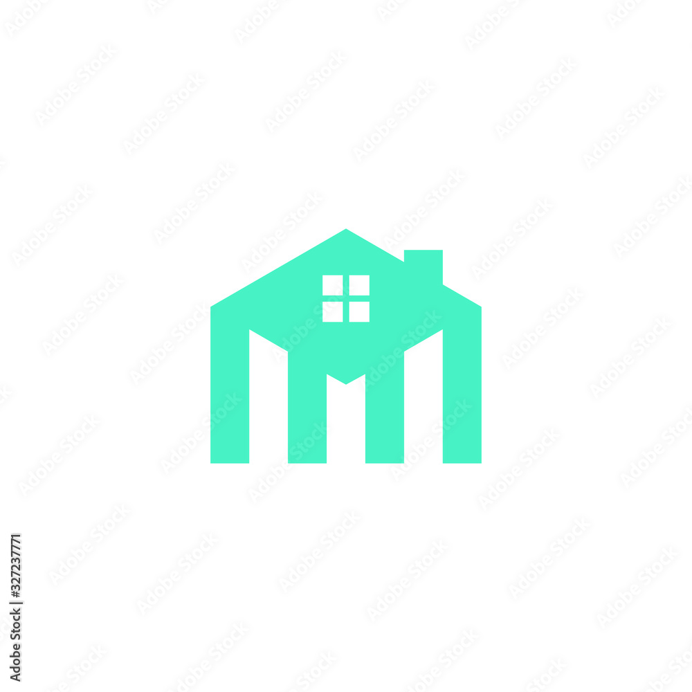 M letter home Logo. minimalist Unique modern geometric creative elegant. Vector icon M letter home Logo. minimalist Unique modern geometric creative elegant. Vector icon