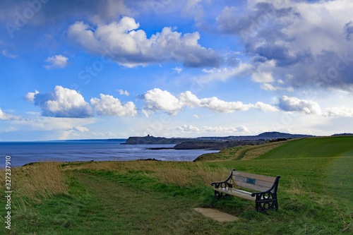 View of Scarborough Castle, along the Cleveland Way, North Yorkshire