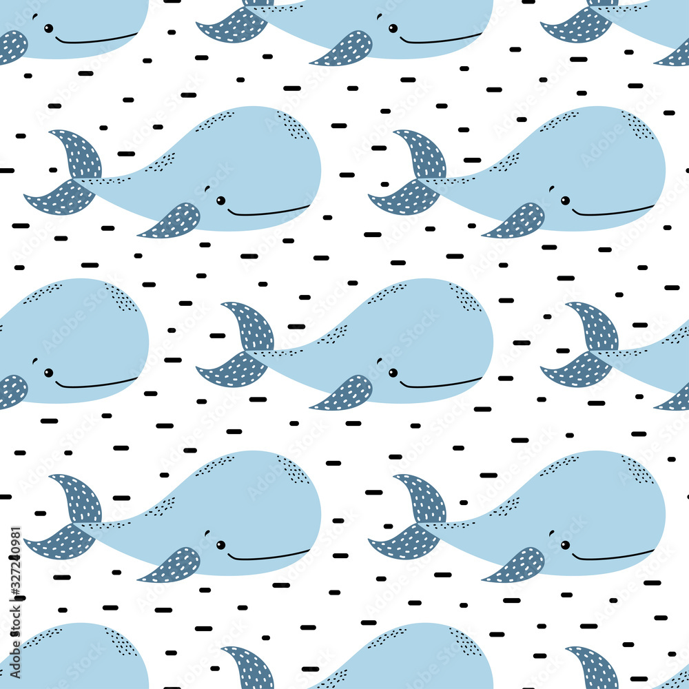 seamless pattern with whales in scandinavian style seamless pattern with whales in scandinavian style