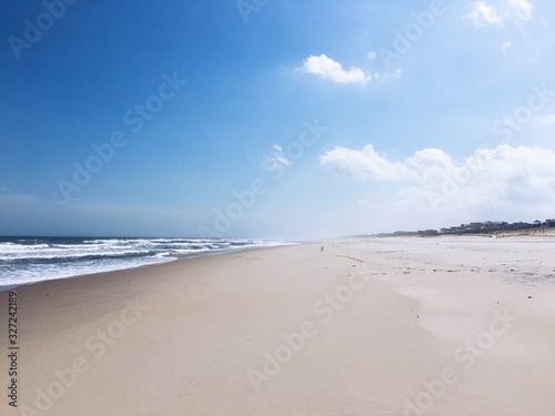 View of beach on a sunny spring day