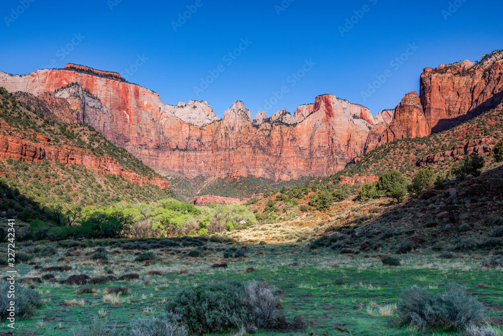 Beautiful view of Zion national park during early morning Utah USA