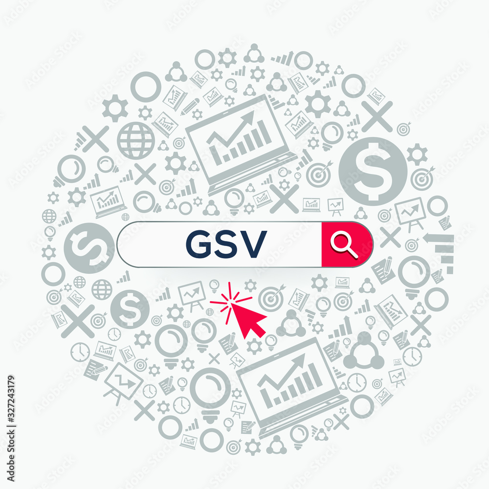 GSV Mean global Sale Value Word Written In Search Bar Vector gsv-mean-global-sale-value-word-written-in-search-bar-vector