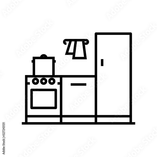 Kitchen technic line icon, concept sign, outline vector illustration, linear symbol.