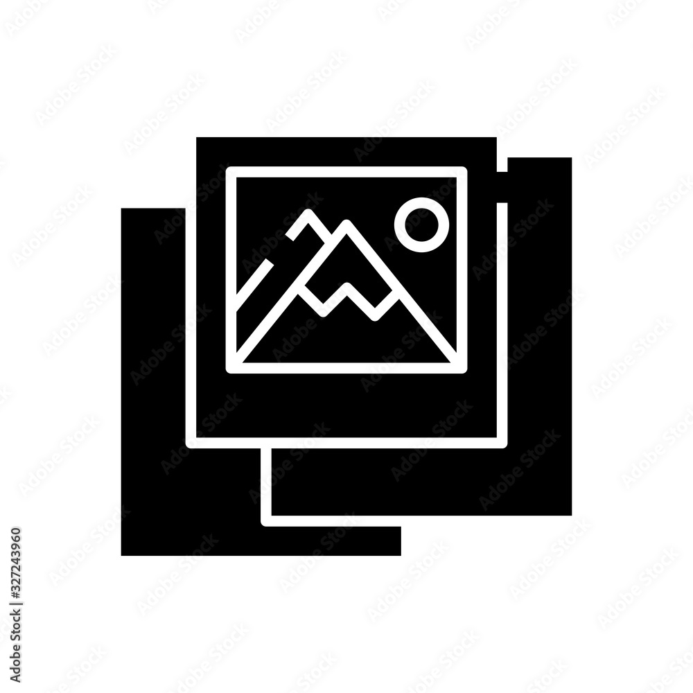 Gallery black icon, concept illustration, vector flat symbol, glyph sign. Gallery black icon, concept illustration, vector flat symbol, glyph sign.