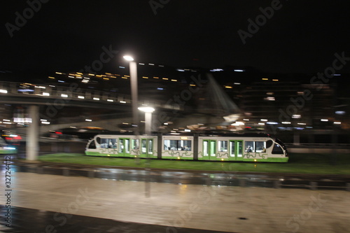 Tram of Bilbao at night