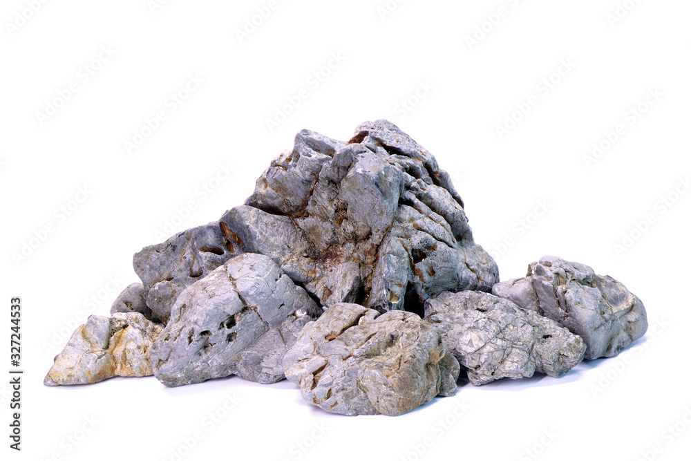 Natural stone with beautiful shape and textures for gardening layout or aquatic plants tank layout, Isolated on white background. Natural stone with beautiful shape and textures for gardening layout or aquatic plants tank layout, Isolated on white background.