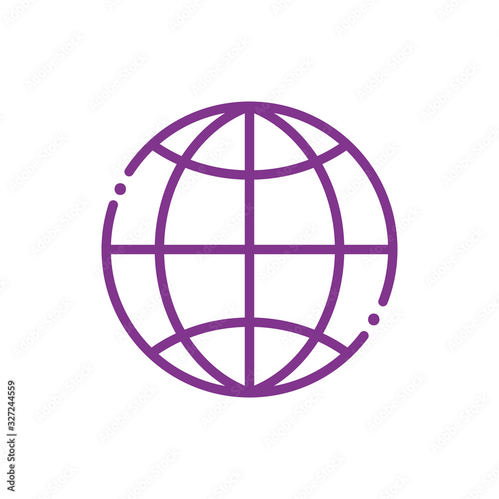 Isolated global sphere line style icon vector design Isolated global sphere line style icon vector design