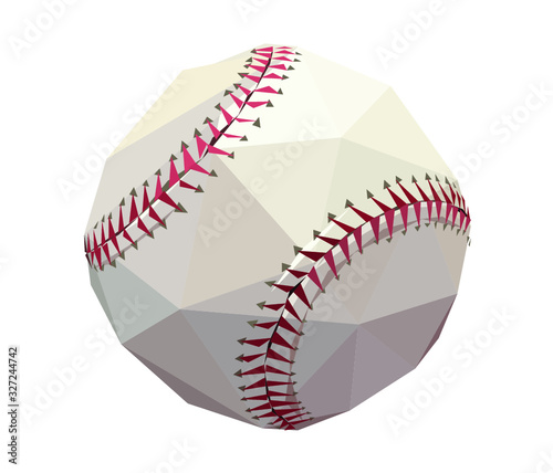 baseball low poly. vector illustration