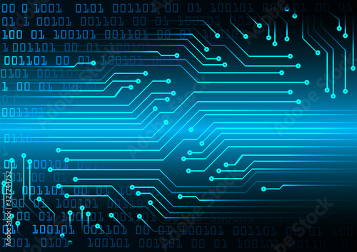 Blue cyber circuit future technology concept background