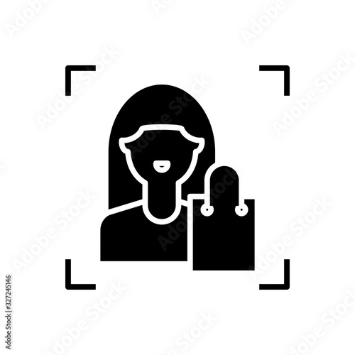 Client choise black icon, concept illustration, vector flat symbol, glyph sign.