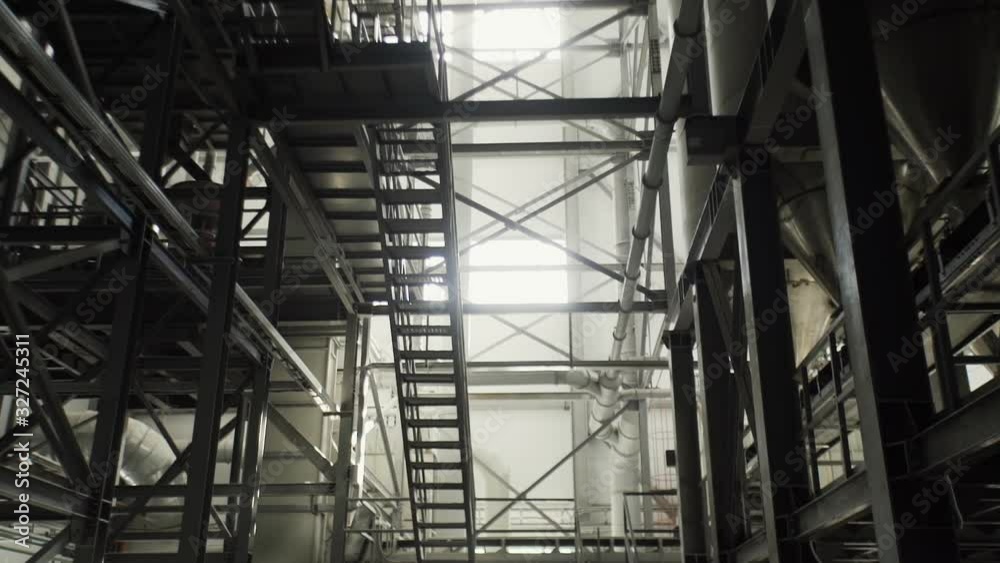 Industrial interior, production of ceramic tiles, modern factory interior Industrial interior, production of ceramic tiles, modern factory interior
