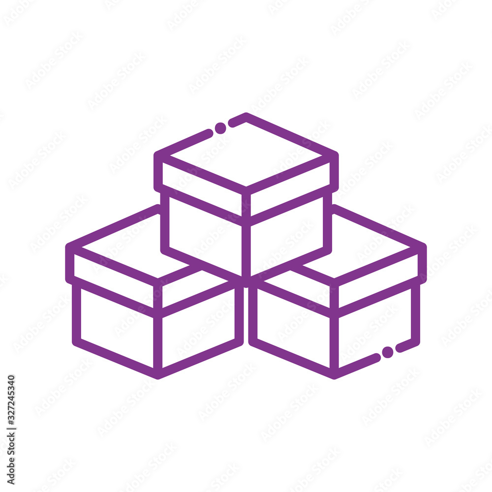 Isolated delivery boxes line style icon vector design Isolated delivery boxes line style icon vector design