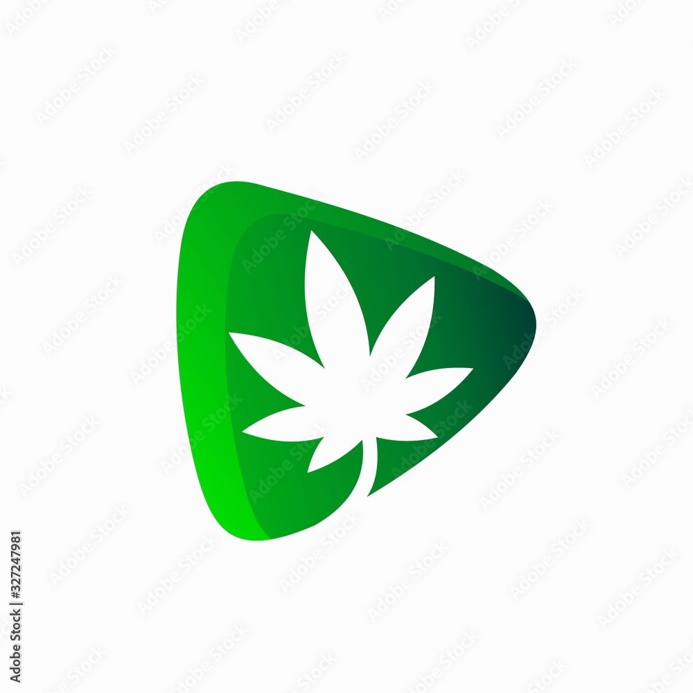 Cannabis logo that formed play button