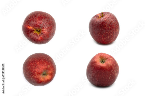 fresh red apple, isolated on white background, several apples as a set or collection