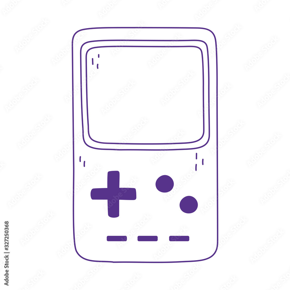 kids toy video game console portable icon design white background line style kids toy video game console portable icon design white background line style