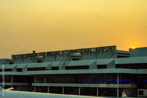 Don Mueng airport at sunset