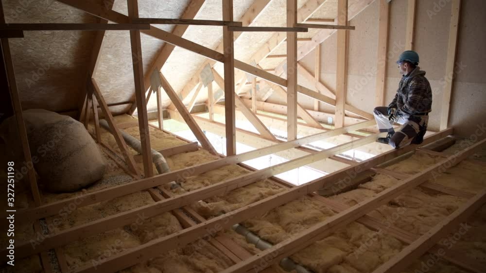 Caucasian Construction Inspector In 30s Estimates Expenses To Remodel Attic. Caucasian Construction Inspector In 30s Estimates Expenses To Remodel Attic.