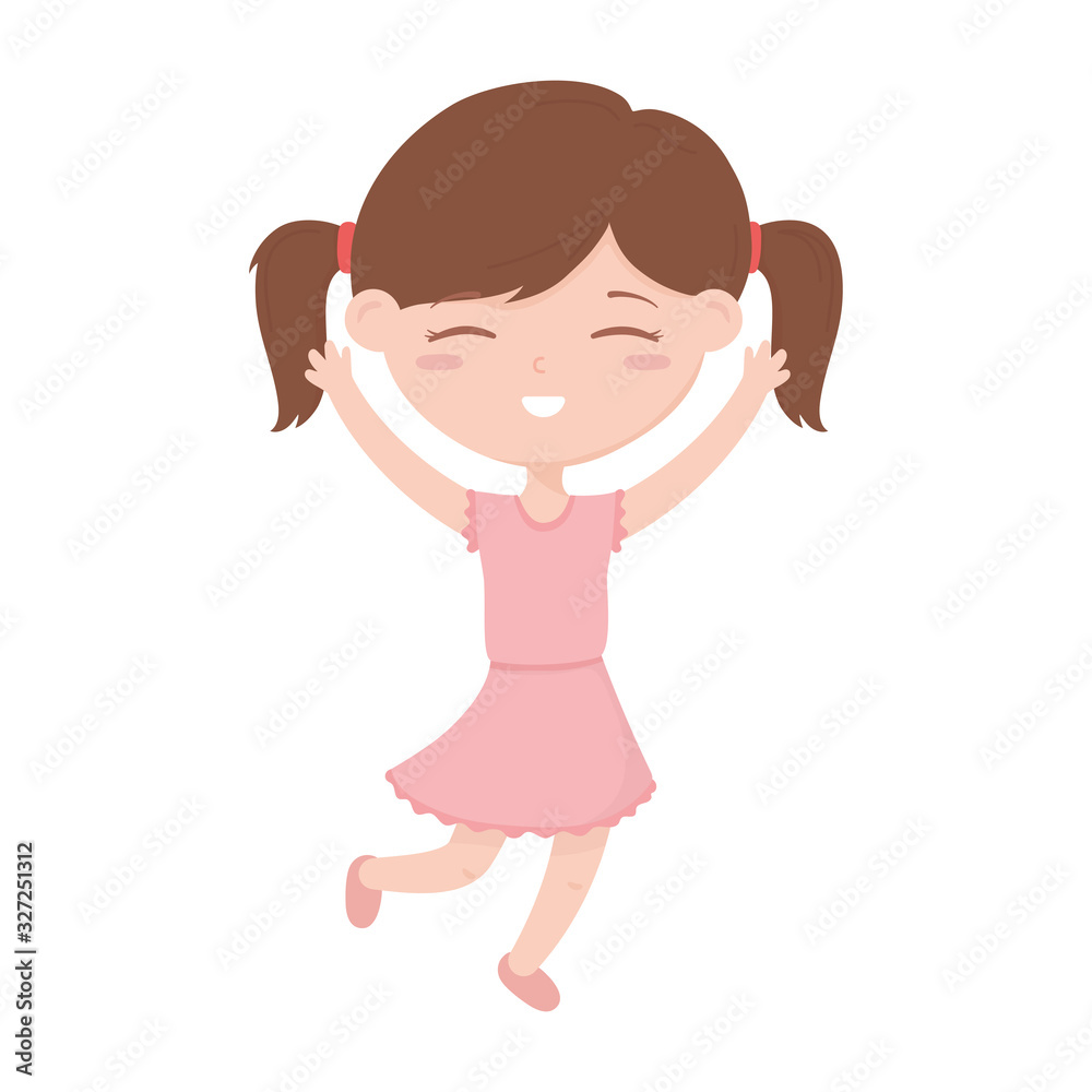 cute little girl hands up celebrating kids zone icon cute little girl hands up celebrating kids zone icon