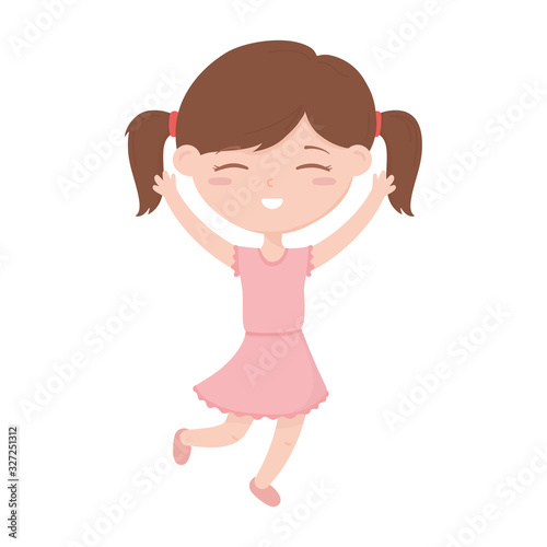cute little girl hands up celebrating kids zone icon