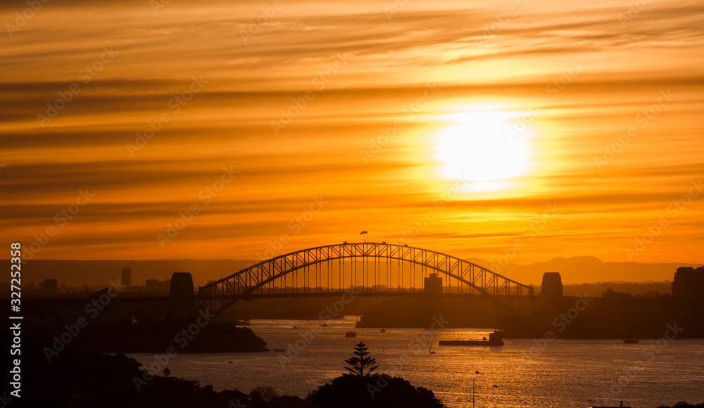 Obraz premium Sydney Harbour Bridge at sunset