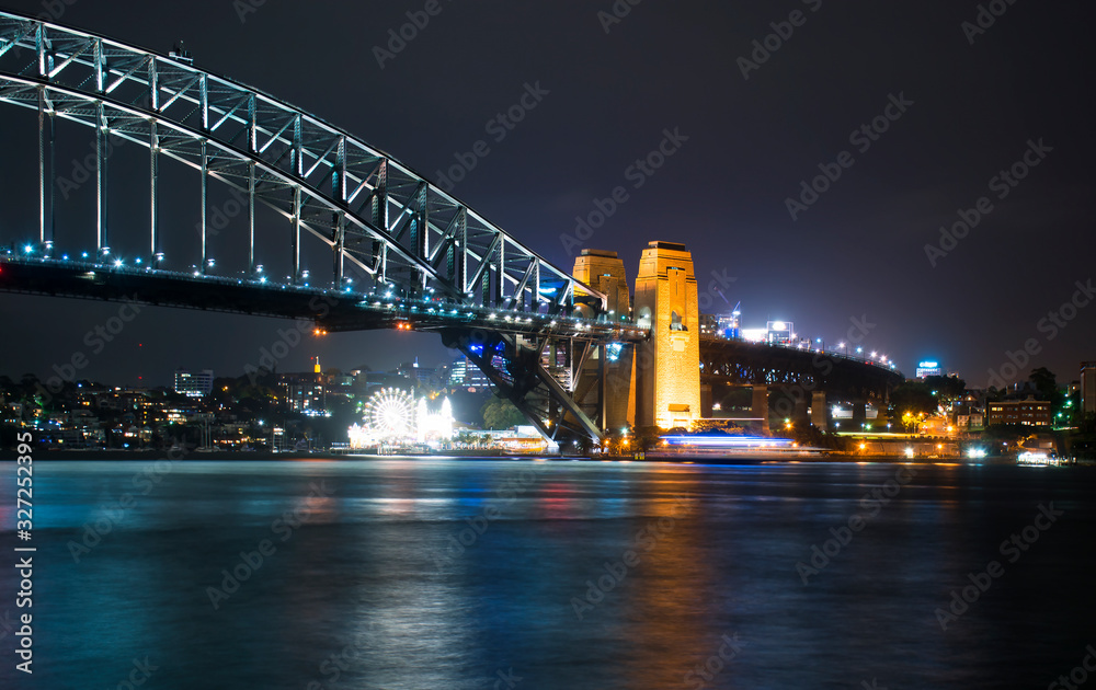 Naklejka premium Harbour Bridge at night, Sydney Australia