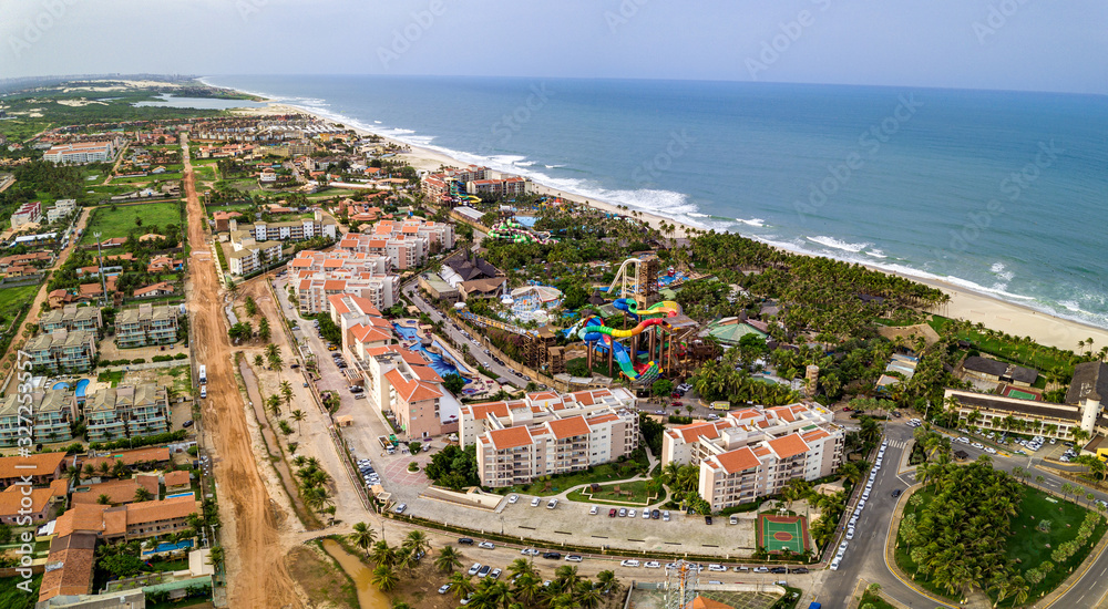 Aerial Image of Beach Park in Fortaleza, Ceara, Brazil, at Porto das Dunas Beach