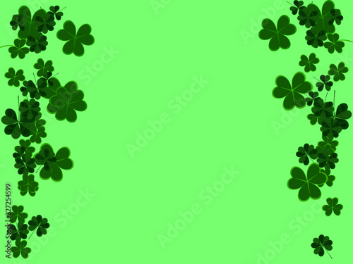 Green background illustration Vector day with Patrick Shamrock and the Center for Free vector