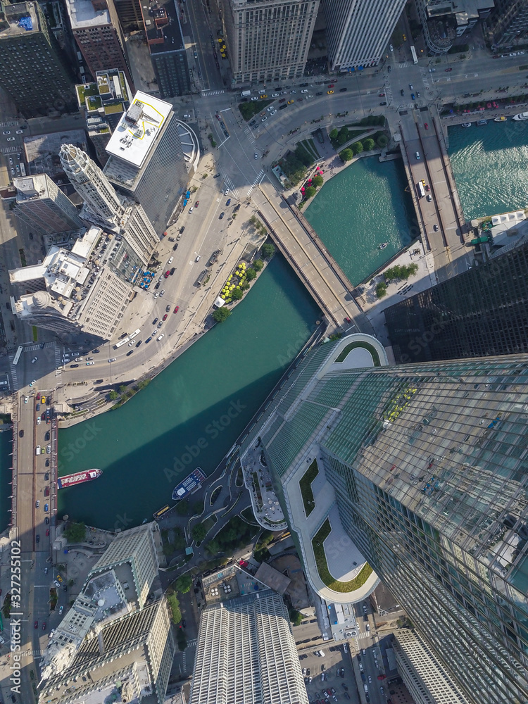 Obraz premium Trump Tower, chicago, Aerial Photography 