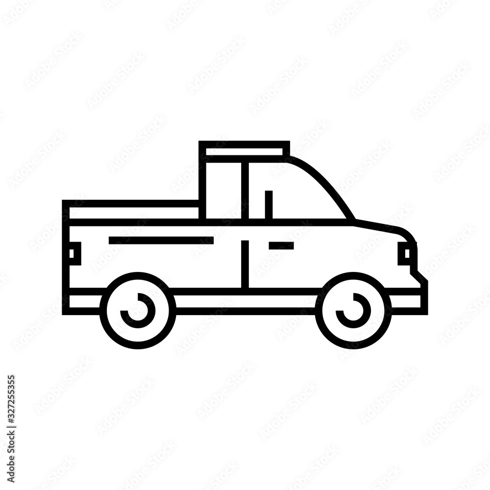 Open car line icon, concept sign, outline vector illustration, linear symbol.