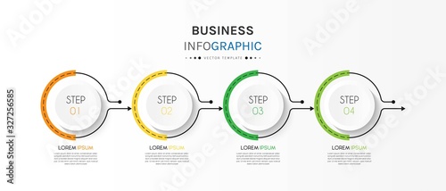 Business infographic element with 4 options, steps, number vector template design