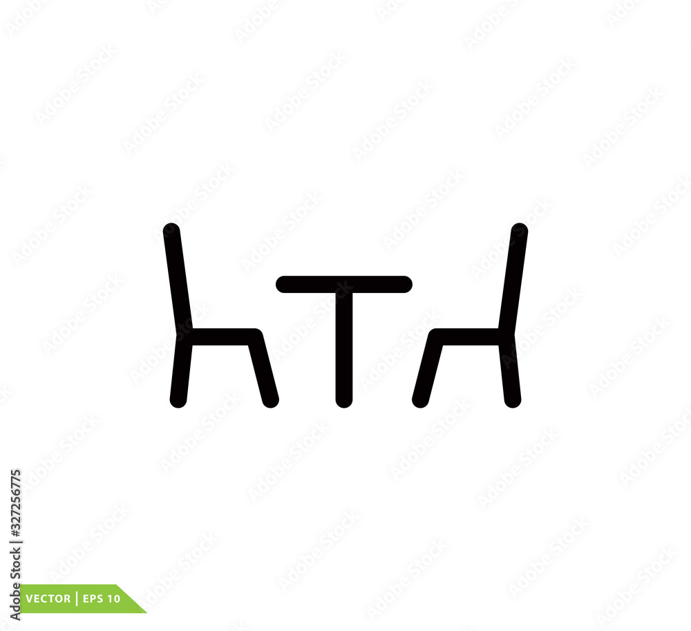 Chair and table icon vector logo template Chair and table icon vector logo template