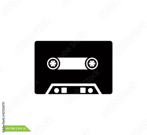 Cassette icon vector logo design template